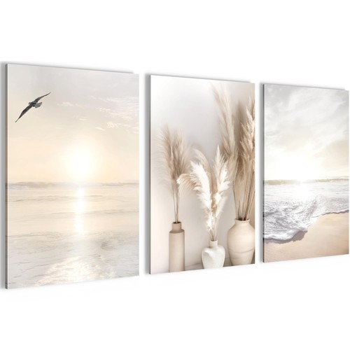 Wandbilder set strand meer - set,